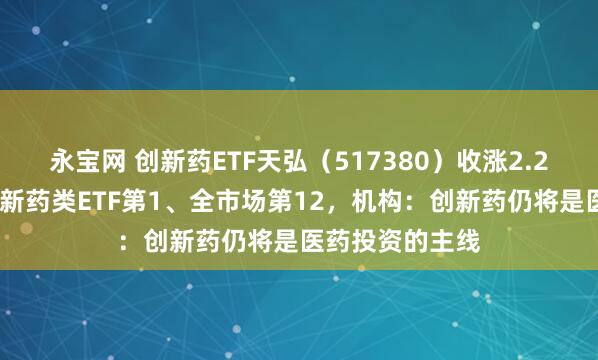 永宝网 创新药ETF天弘（517380）收涨2.24%，涨幅居创新药类ETF第1、全市场第12，机构：创新药仍将是医药投资的主线
