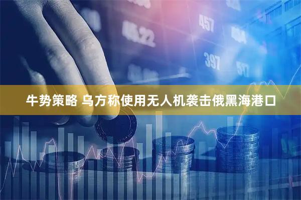 牛势策略 乌方称使用无人机袭击俄黑海港口